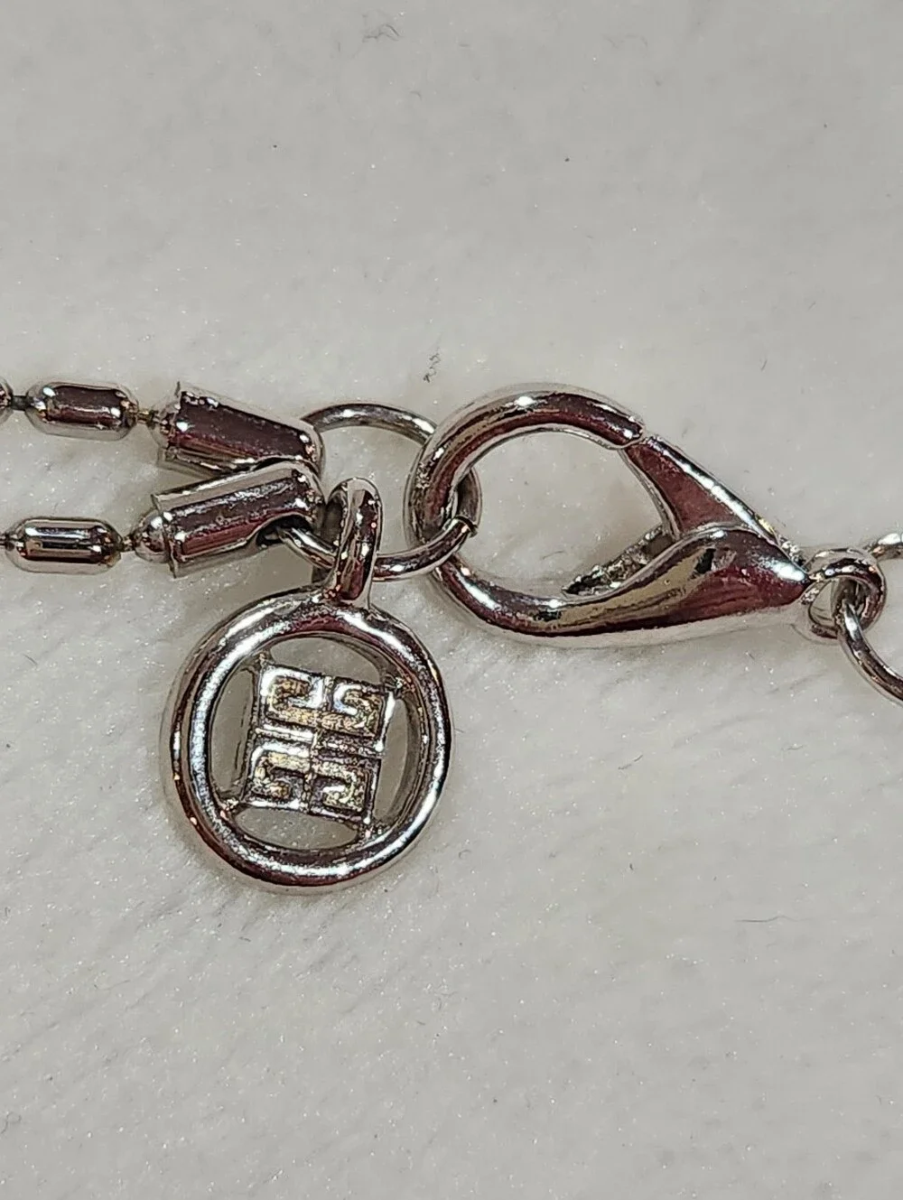 Givenchy Silver Tone Double Strand Necklace